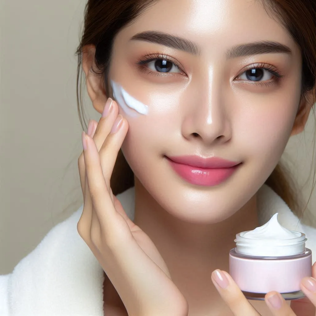A Woman Holding a Cream on her Face - chicskinrevive.com